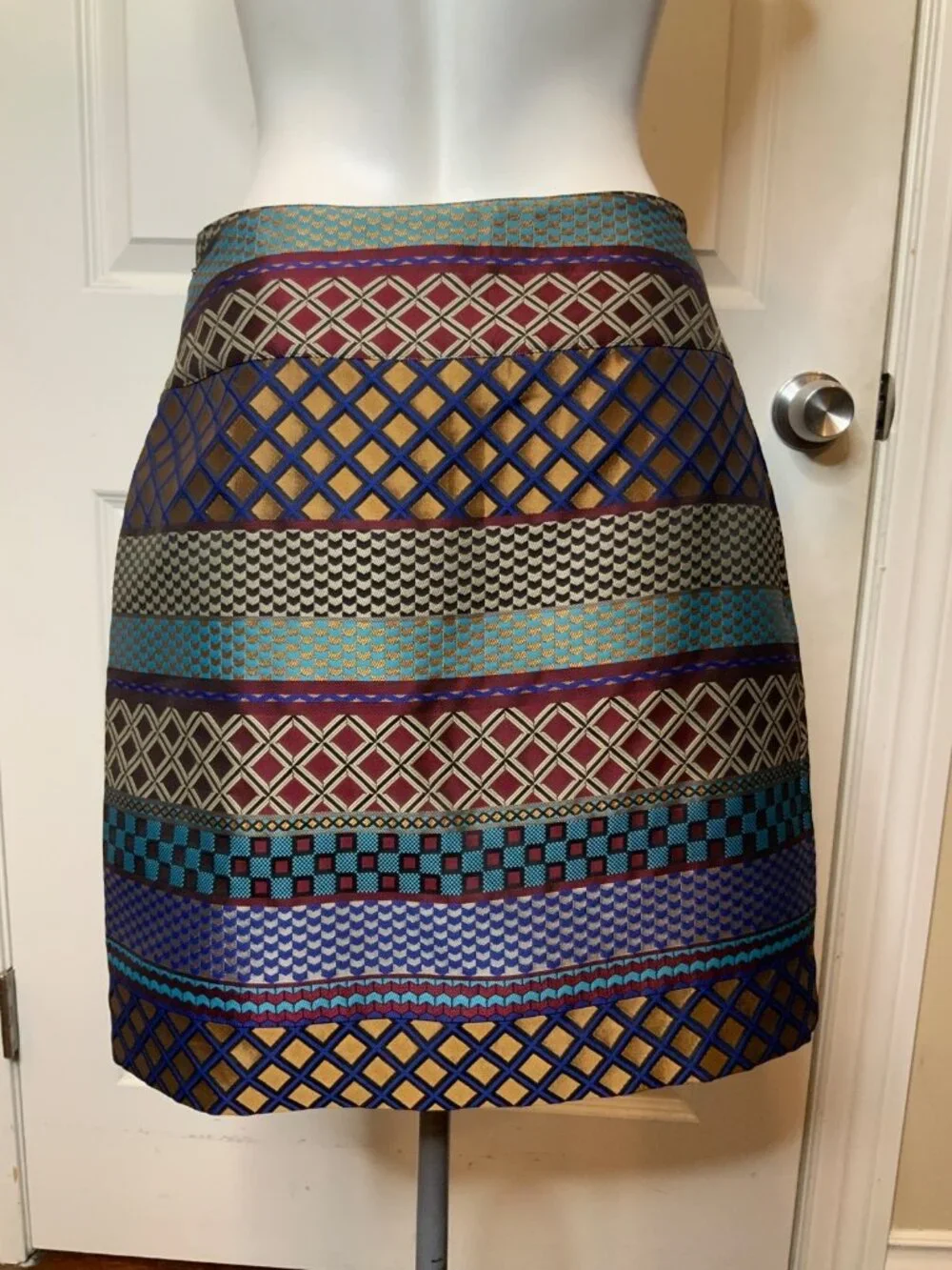 Maeve Anthropologie Multicolor Geometric Mini Skirt, Size 4